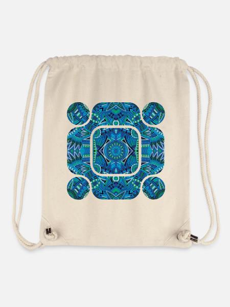 Blue Aztec Abstract - Stanley/Stella Recycled Gym Bag - natural