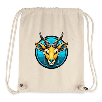 antilope coloré kawaii dessin animé personnage clipart - Sac à cordon recyclé Stanley/Stella - blanc naturel - Devant