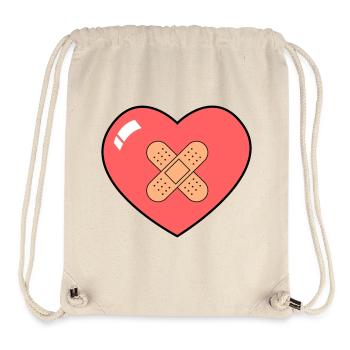 Herz mit Pflaster - Stanley/Stella recycelter Gym Bag - Naturweiß - Vorne