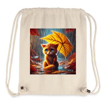Sad Cat in the Rain in Autumn - Stanley/Stella Recycled Gym Bag - natural - Front