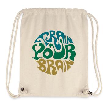 Sixties 60s Typo train your brain Gehirn Training - Stanley/Stella recycelter Gym Bag - Naturweiß - Vorne