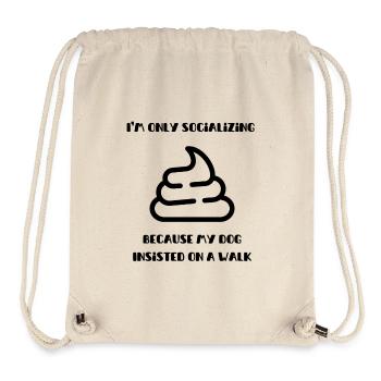 Socializing Because My Dog Insisted on a Walk - Stanley/Stella Recycled Gym Bag - natural - Front