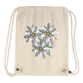 Snow white edelweiss flower print - Stanley/Stella Recycled Gym Bag - natural - Front