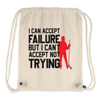 Cool ice hockey design with motivational saying - Stanley/Stella Recycled Gym Bag - natural - Front