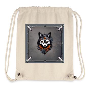 Majestätischer Wolfskopf, - Stanley/Stella recycelter Gym Bag - Naturweiß - Vorne