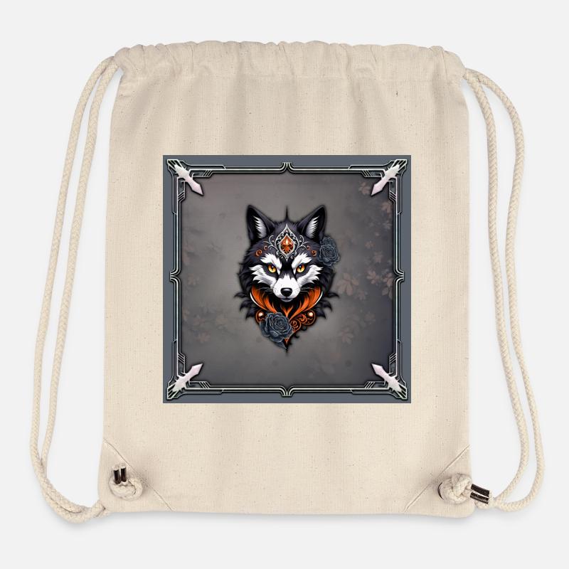 Majestic wolf's head, - Stanley/Stella Recycled Gym Bag - natural