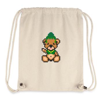 Pixel Bear Inca - Stanley/Stella Recycled Gym Bag - natural - Front