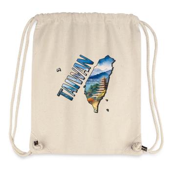Carte murale aquarelle Taïwan - Sac à cordon recyclé Stanley/Stella - blanc naturel - Devant