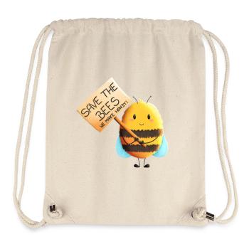 Save the bees - Rettet die Bienen - Stanley/Stella recycelter Gym Bag - Naturweiß - Vorne