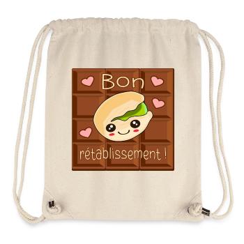 Bon rétablissement - Chocolat aux Pistaches - Sac à cordon recyclé Stanley/Stella - blanc naturel - Devant