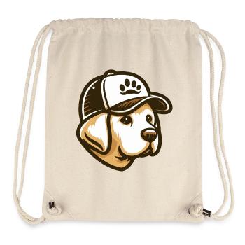 Labrador Head with Cap - Stanley/Stella Recycled Gym Bag - natural - Front