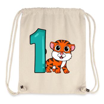Zahl 1 Nummer Eins - Tiger Motiv - Stanley/Stella recycelter Gym Bag - Naturweiß - Vorne