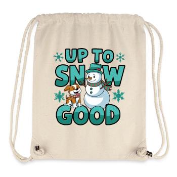 Verspielter Schneemann und Hund Weihnachtsdesign - Stanley/Stella recycelter Gym Bag - Naturweiß - Vorne