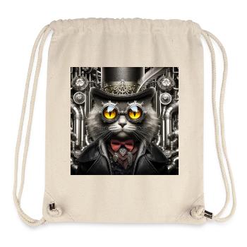 Steampunk Cat - Stanley/Stella Recycled Gym Bag - natural - Front
