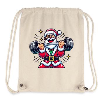 Lifting Santa - Stanley/Stella Recycled Gym Bag - natural - Front