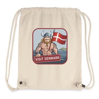Visiter le Danemark Viking Dannebrog Danemark Vacances - Sac à cordon recyclé Stanley/Stella - blanc naturel - Devant