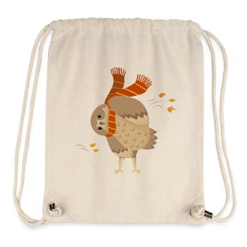 Süße Cartoon-Eule trägt Schal mit fallenden Blättern - Stanley/Stella recycelter Gym Bag - Naturweiß - Vorne