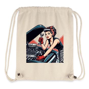 Rockabilly Workshop Car Repair Retro Gift - Stanley/Stella Recycled Gym Bag - natural - Front