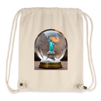 Die Freiheitsstatue in einer Schneekugel - Stanley/Stella recycelter Gym Bag - Naturweiß - Vorne