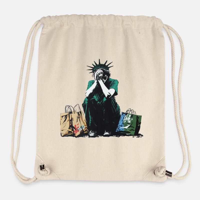 Homeless Lady Liberty - Stanley/Stella recycelter Gym Bag - Naturweiß