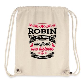 ROBIN UN NOM UNE FIERTÉ AUCUN RIVAL - Sac à cordon recyclé Stanley/Stella - blanc naturel - Devant