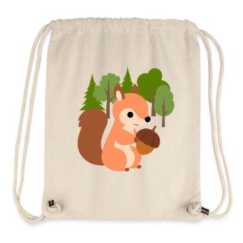 Eichhörnchen mit Nuss - Stanley/Stella recycelter Gym Bag - Naturweiß - Vorne