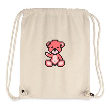 Pixel Bear Neon Pink - Stanley/Stella Recycled Gym Bag - natural - Front