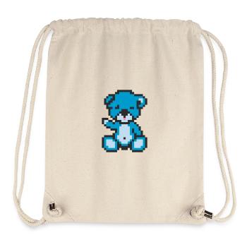 Pixel Bear Neon Blue - Stanley/Stella Recycled Gym Bag - natural - Front