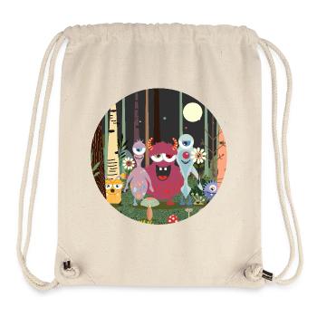 Fröhliche Monster-Gruppe im zauberhaften Wald - Stanley/Stella recycelter Gym Bag - Naturweiß - Vorne