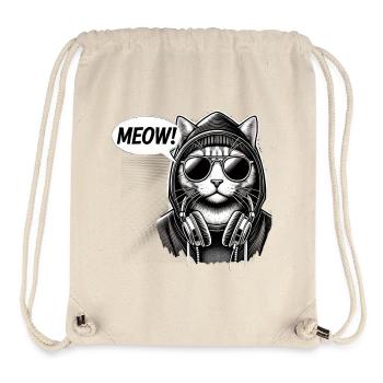 Meow Groove Cat Pullover Hoodie - Stanley/Stella Recycled Gym Bag - natural - Front