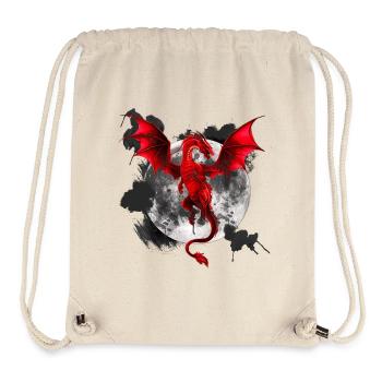 Farbflecken, Drachen Motiv, Monde - Stanley/Stella recycelter Gym Bag - Naturweiß - Vorne