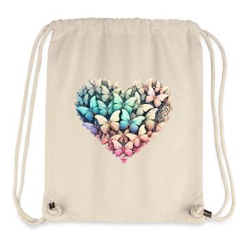 Herz aus Schmetterlingen - Stanley/Stella recycelter Gym Bag - Naturweiß - Vorne