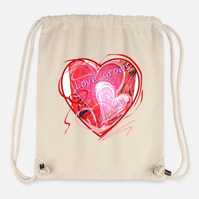 Heart motif lovegrowsifyouletit - Stanley/Stella Recycled Gym Bag - natural