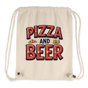 Pizza and Beer Essen Alkohol Lustige Sprüche - Stanley/Stella recycelter Gym Bag - Naturweiß - Vorne