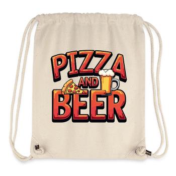 Pizza and Beer Essen Alkohol Lustige Sprüche - Stanley/Stella recycelter Gym Bag - Naturweiß - Vorne