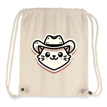Süße Katze mit Cowboyhut - Stanley/Stella recycelter Gym Bag - Naturweiß - Vorne