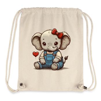 Elefantenbaby in Vintage-Latzhose - Stanley/Stella recycelter Gym Bag - Naturweiß - Vorne