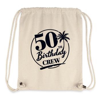 50e anniversaire Crew Chemise d’anniversaire drôle - Sac à cordon recyclé Stanley/Stella - blanc naturel - Devant