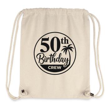 50e anniversaire Crew Chemise d’anniversaire drôle - Sac à cordon recyclé Stanley/Stella - blanc naturel - Devant