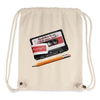Vintage Cassette – Spule dein Leben zurück, es war besser - Stanley/Stella recycelter Gym Bag - Naturweiß - Vorne