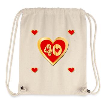 Coeur du 40e anniversaire - Sac à cordon recyclé Stanley/Stella - blanc naturel - Devant