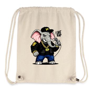 Éléphant Rappeur : Style Urbain Unique ! - Sac à cordon recyclé Stanley/Stella - blanc naturel - Devant