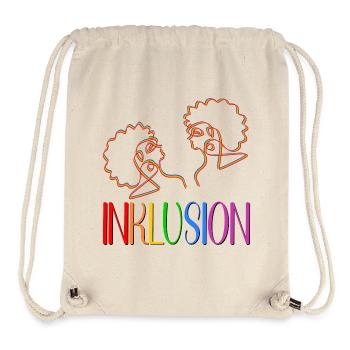 INKLUSION LINIENZEICHNUNG FRAUEN - Stanley/Stella recycelter Gym Bag - Naturweiß - Vorne