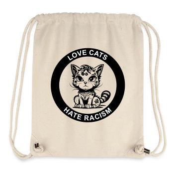 LOVE CATS HATE RACISM - Stanley/Stella Recycled Gym Bag - natural - Front