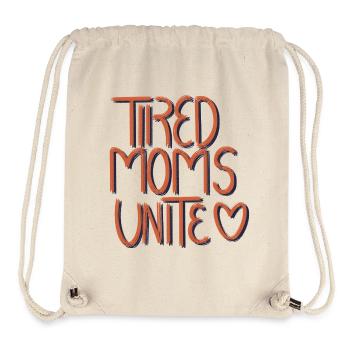 Tired Moms Unite Heart Font - Stanley/Stella Recycled Gym Bag - natural - Front