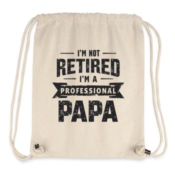 Papa professionnel Pas de pension de retraite Retraité - Sac à cordon recyclé Stanley/Stella - blanc naturel - Devant