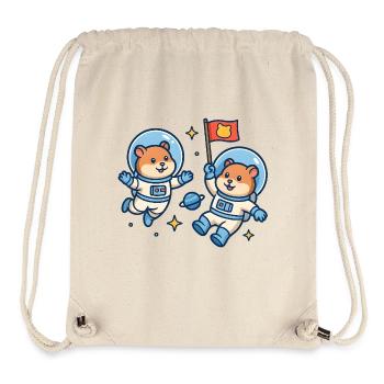 Hamsters astronautes - Sac à cordon recyclé Stanley/Stella - blanc naturel - Devant