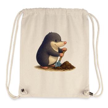Industrious Mole with Shovel - Stanley/Stella Recycled Gym Bag - natural - Front