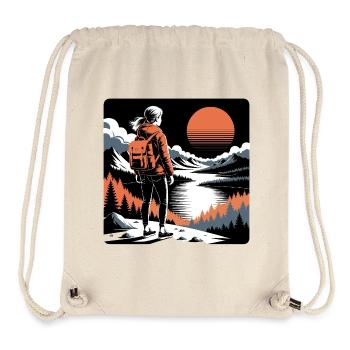 Wanderer Mädchen malerischen Sonnenuntergang Abent - Stanley/Stella recycelter Gym Bag - Naturweiß - Vorne