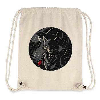Mysterious Cat in Trench Coat Noir Animal Print - Stanley/Stella Recycled Gym Bag - natural - Front